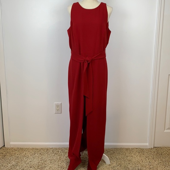 Nine West Pants - Nine West Red Jumpsuit Belted With Flyaway Pants